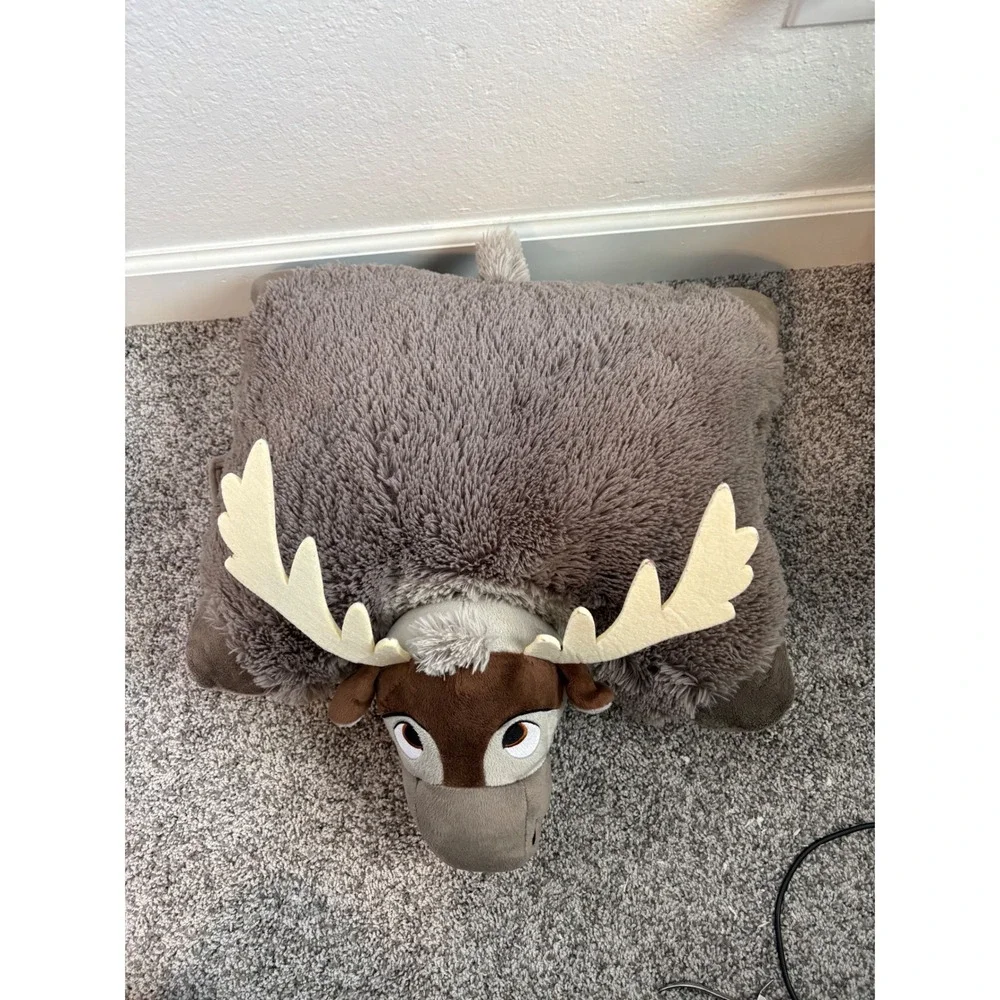 Disney‎ Frozen Sven Reindeer Pillow Pets Plush Brown Stuffed Animal Toy Large
